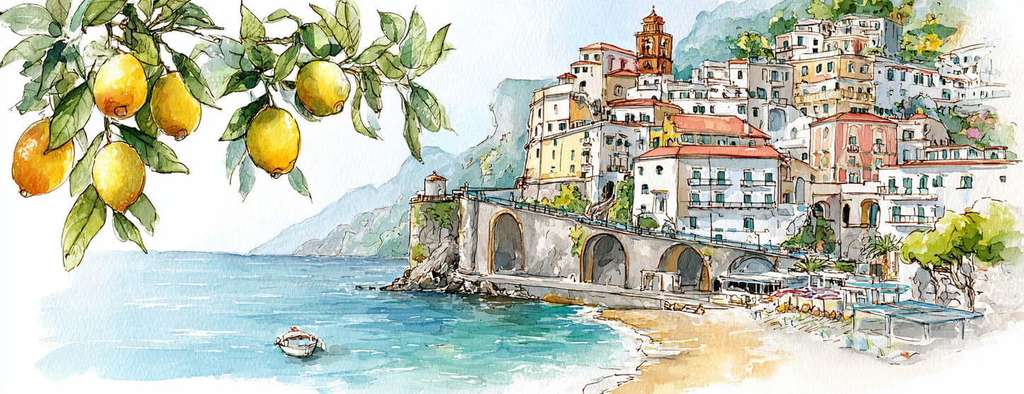 Tasse Mug Design "AMALFI COAST" - Blanc