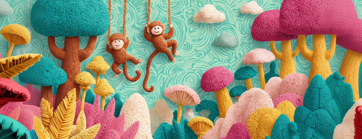 Tasse Mug Original "MONKEYS" - Blanc / Rose ou Jaune