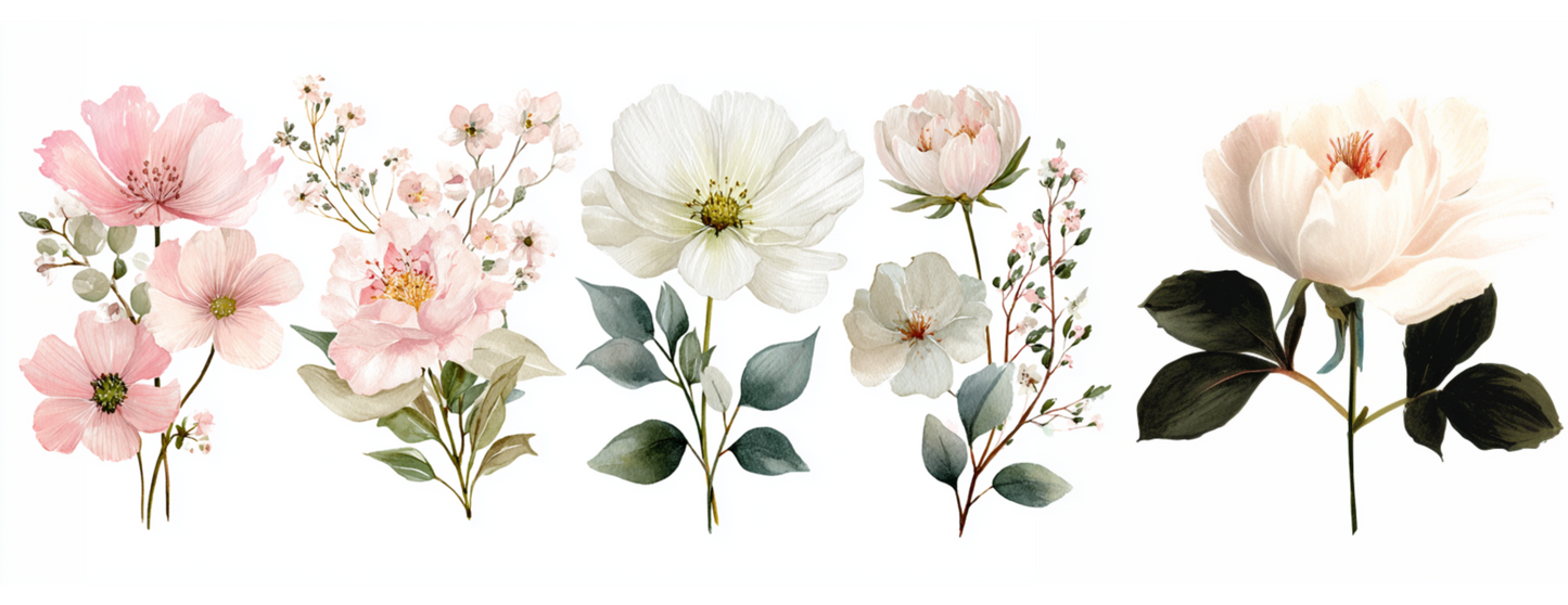 Tasse Mug Design "FLEURS PASTEL" - Blanc / 3 couleurs au choix