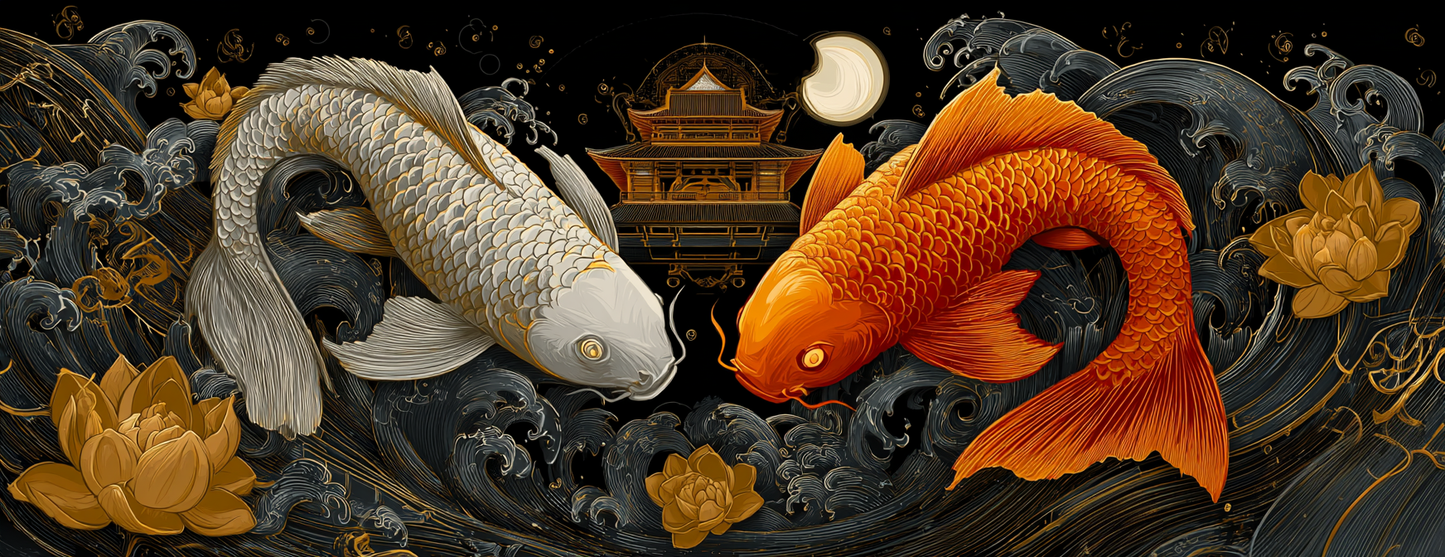 Tasse Mug Design "KOI FISHES" - Noir