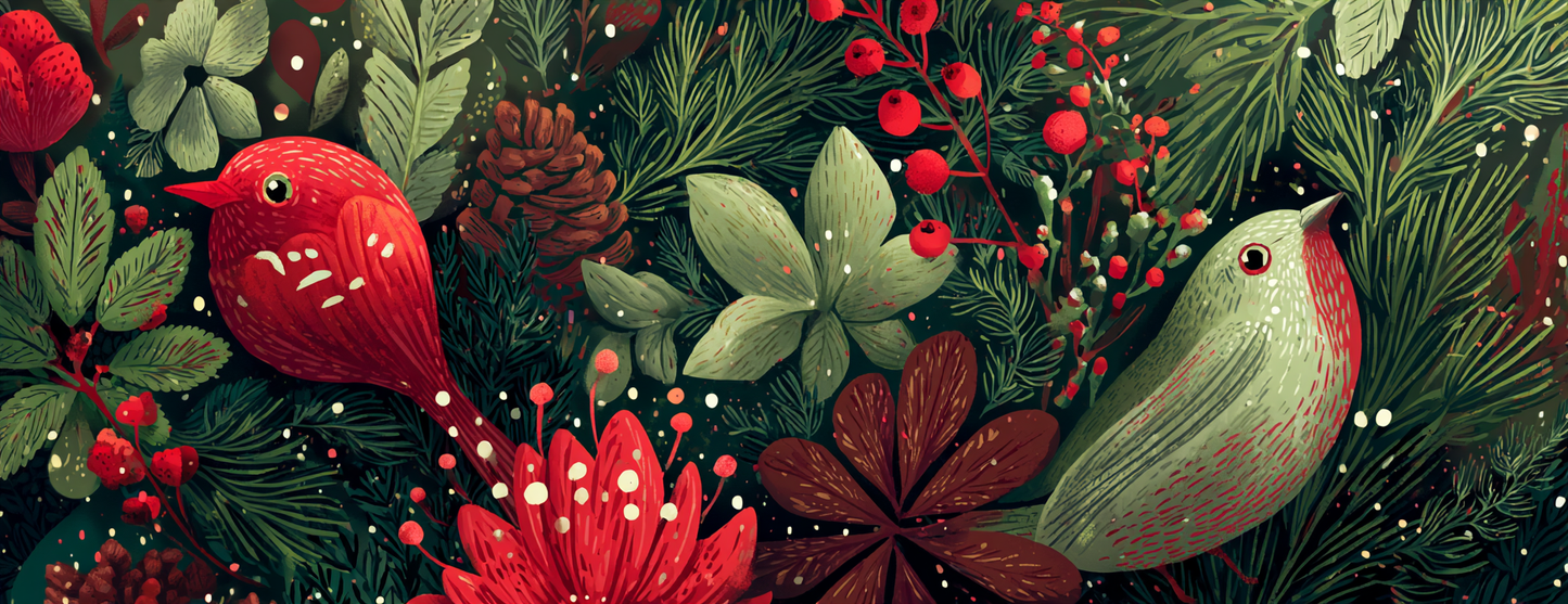 Tasse Mug Noël "CHRISTMAS BIRDS" - Blanc / Rouge ou Noir