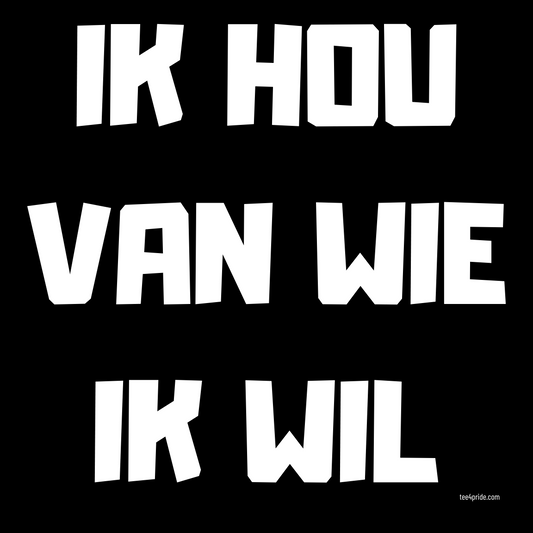 T-shirt Gay Pride "J'AIME QUI JE VEUX" (Version néerlandaise - Lettres blanches)