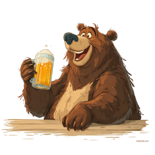 Ours buveur de biere