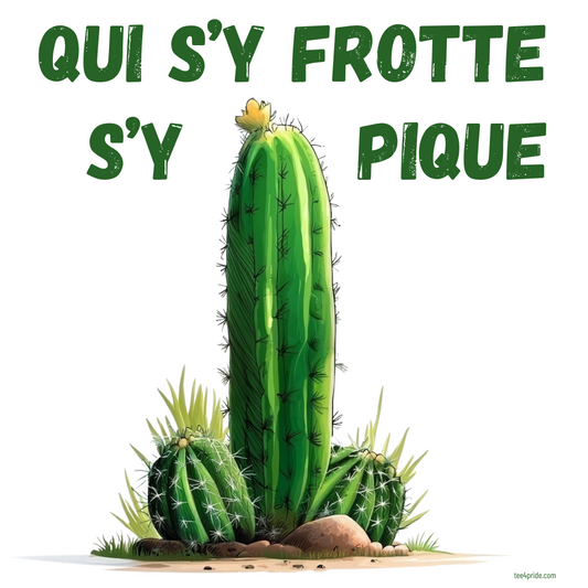 Tasse Mug Gay "QUI S'Y FROTTE S'Y PIQUE" - Blanc