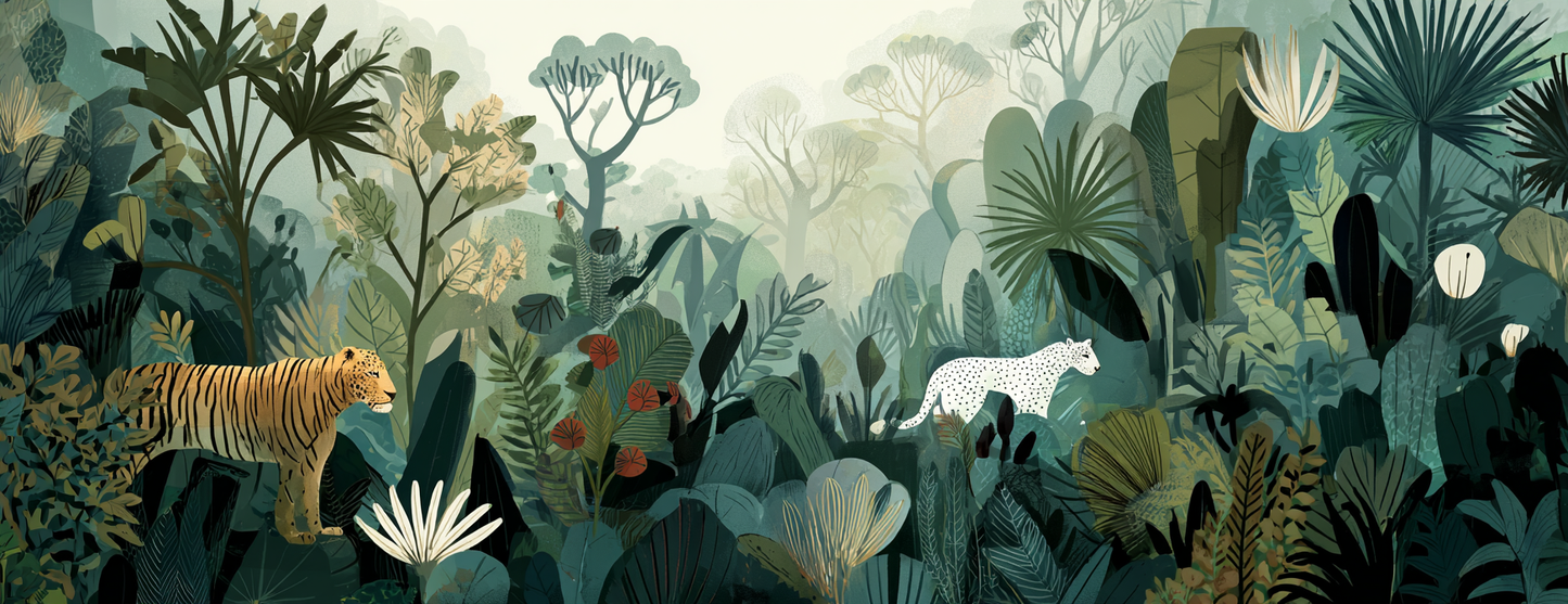 Tasse Mug Original "FÉLINS DANS LA JUNGLE" - Blanc