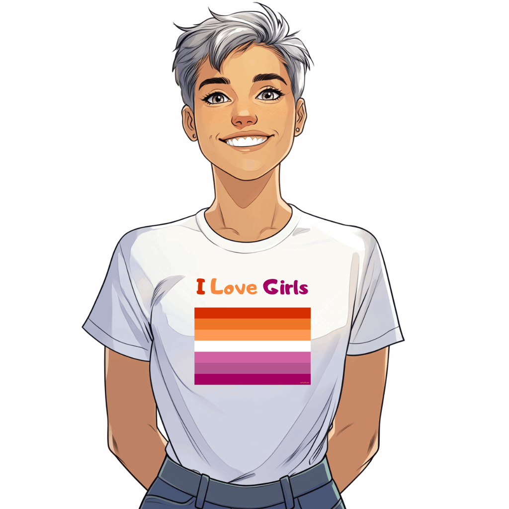 t-shirt drapeau lesbien pride