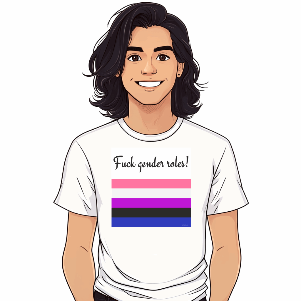 t shirt drapeau lgbt gender fluid