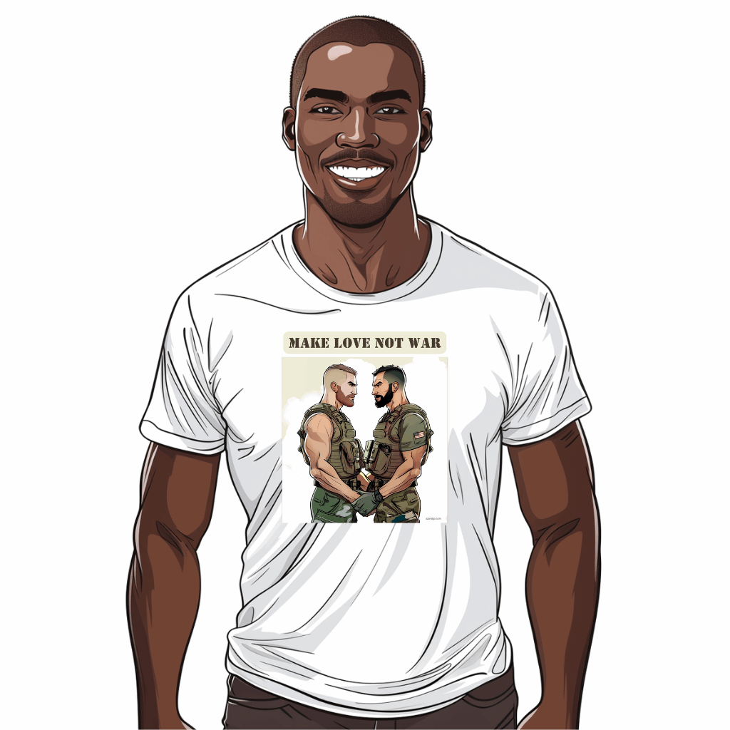 t shirt lgbt faites l'amour pas la guerre
