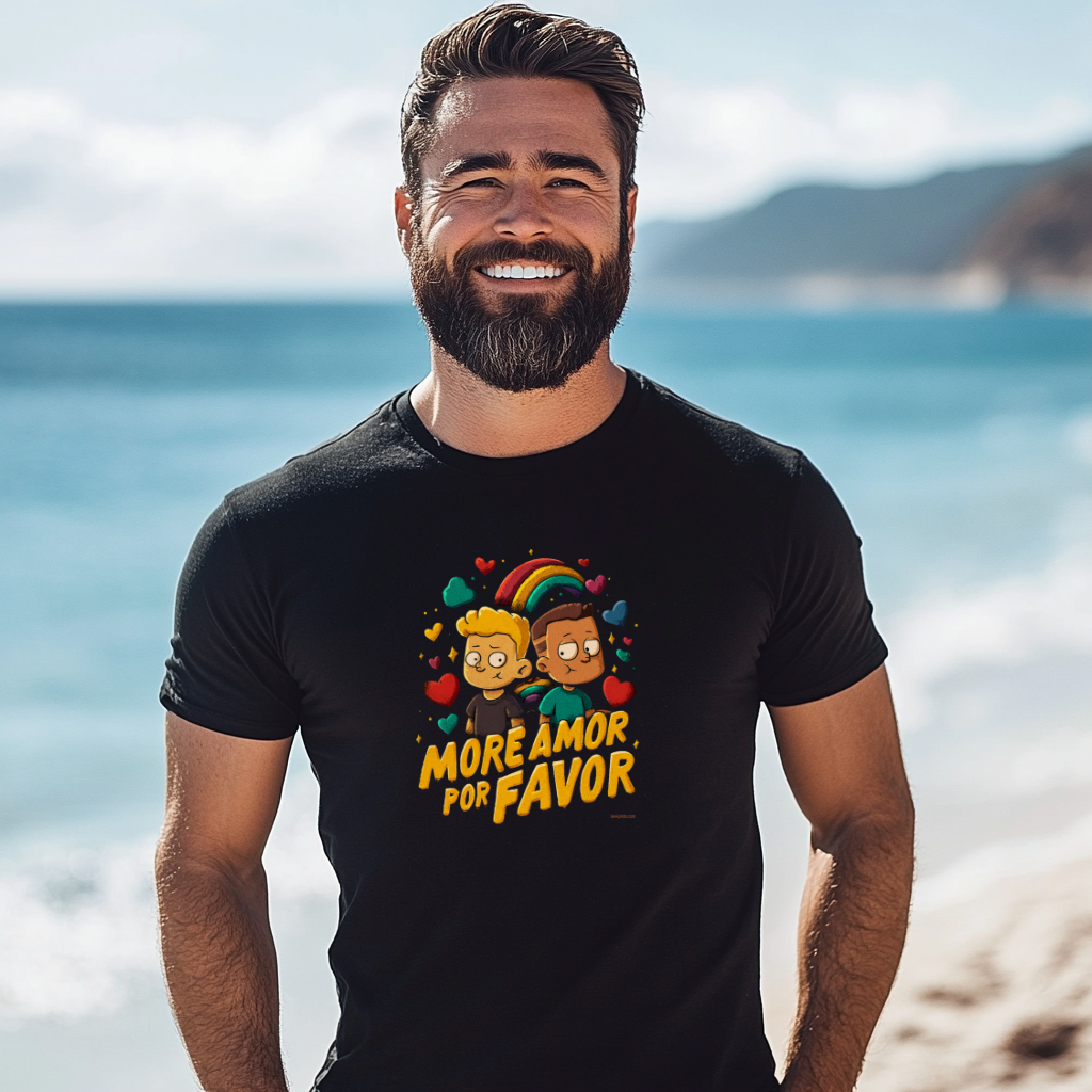 t-shirt gay pride more amor por favor