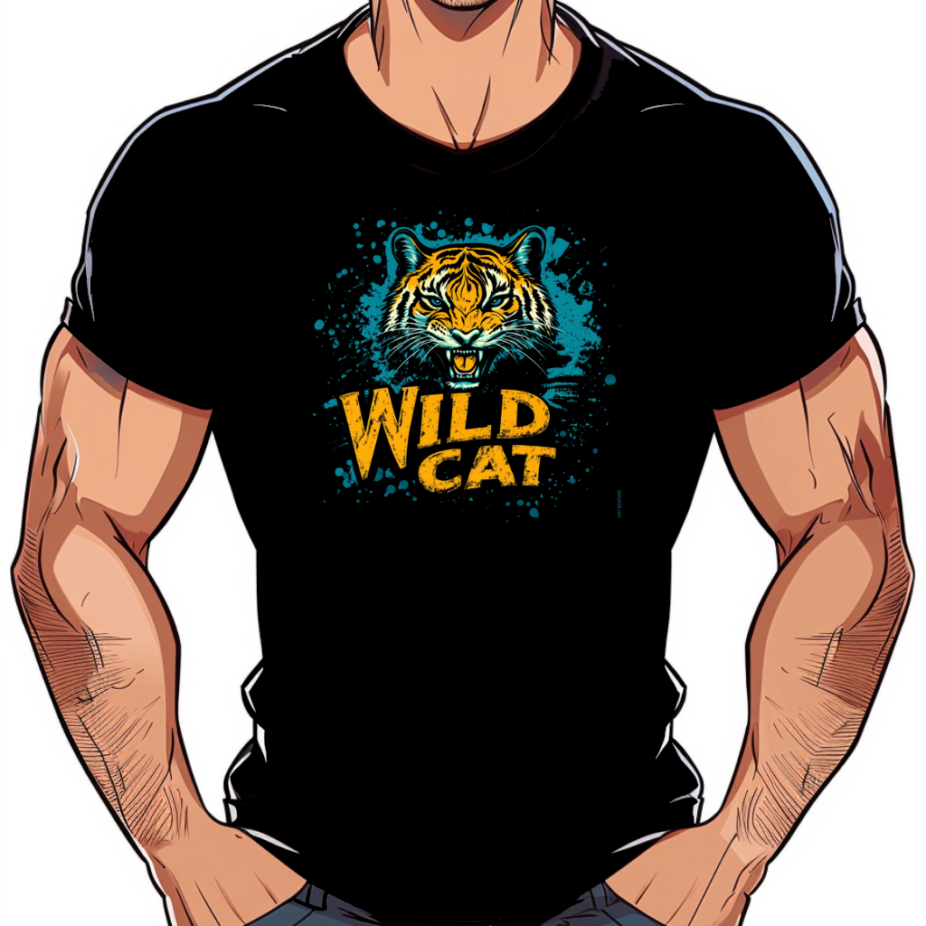 t-shirt lgbt homme wild cat