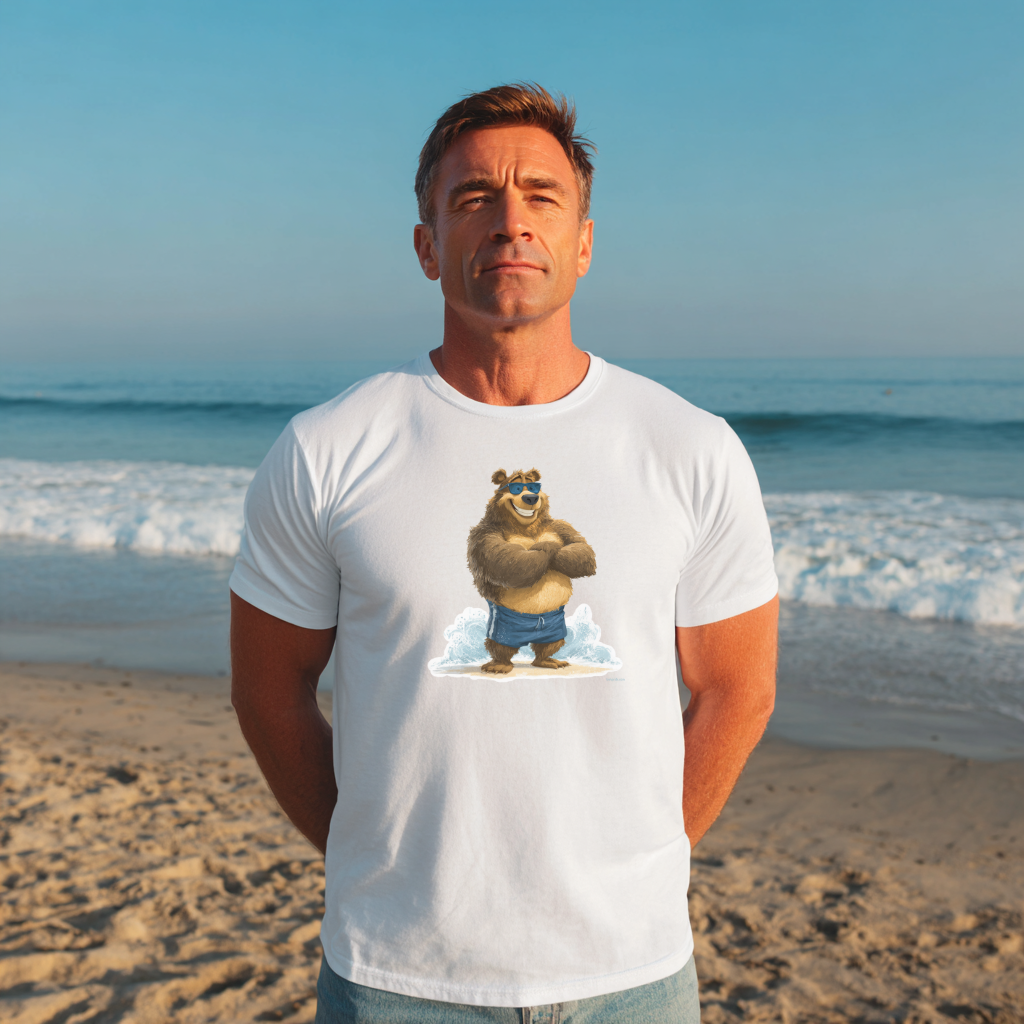 t shirt bear beach