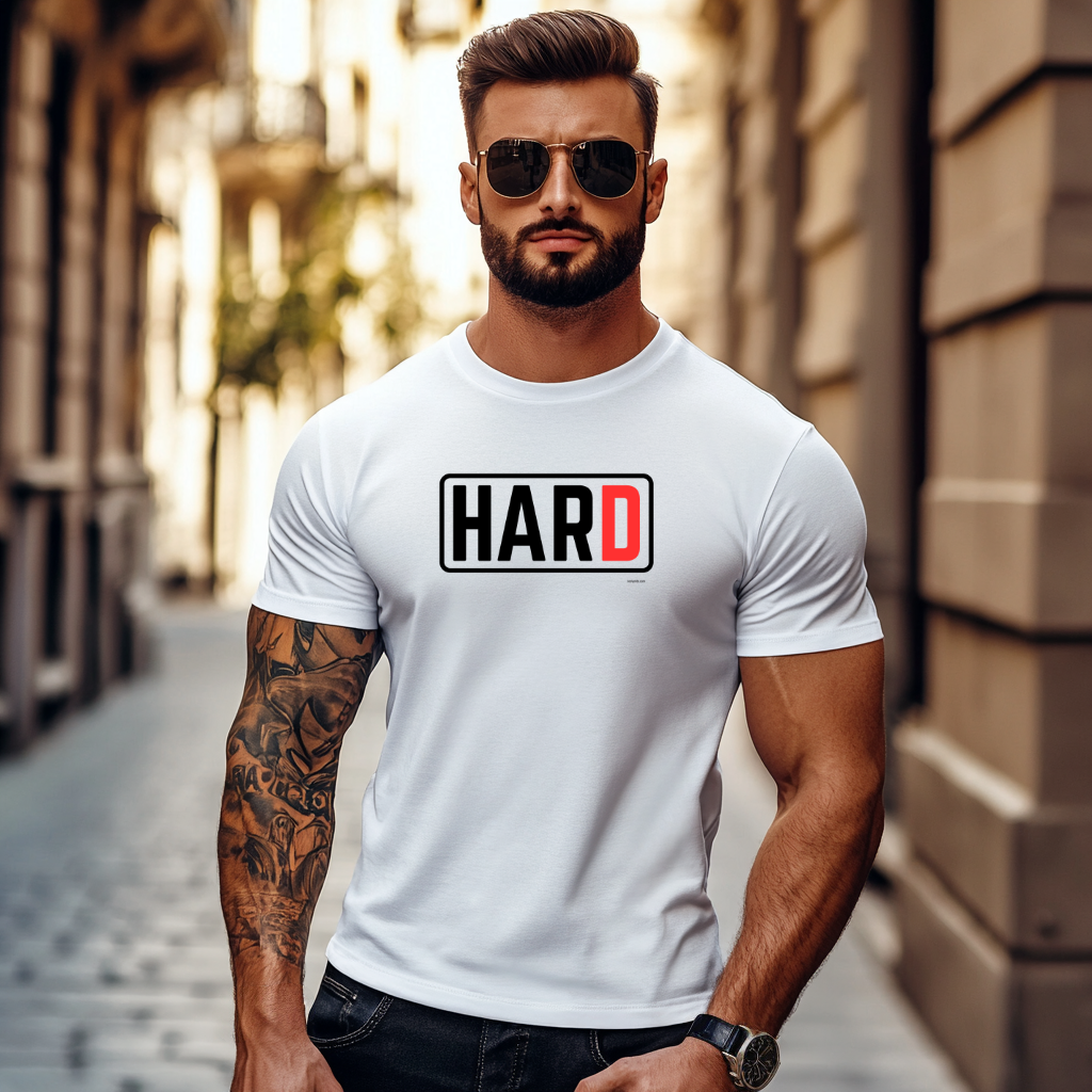 t shirt gay hard blanc