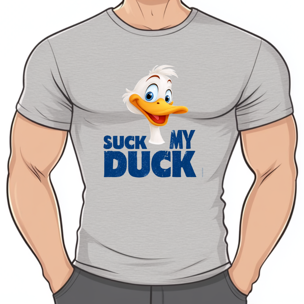 t shirt lgbt homme suck my duck gris