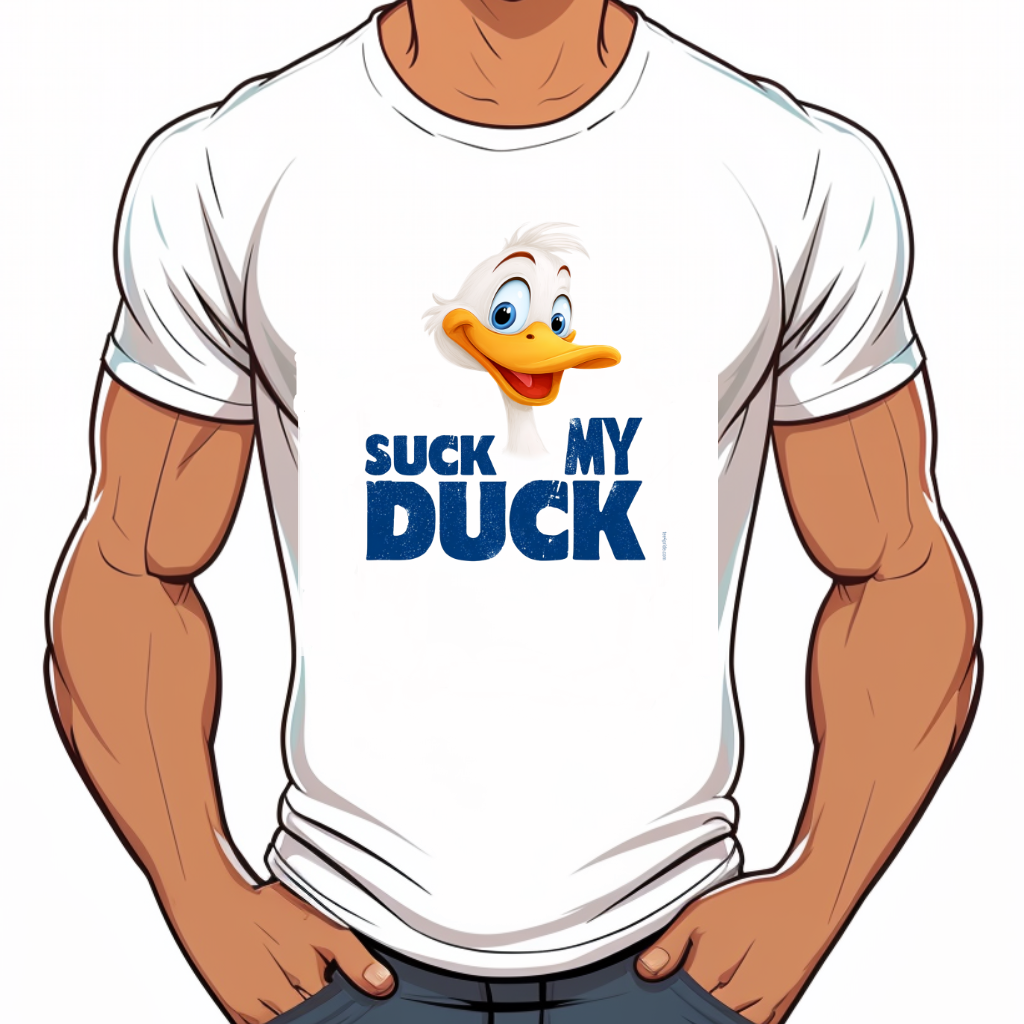 tshirt lgbt homme suck my duck bleu