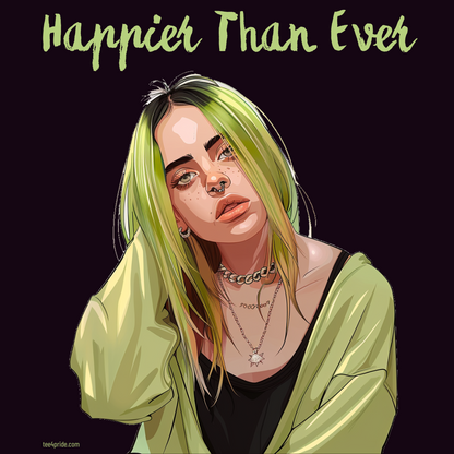 T-shirt Billie Eilish "HAPPIER THAN EVER" Lgbt