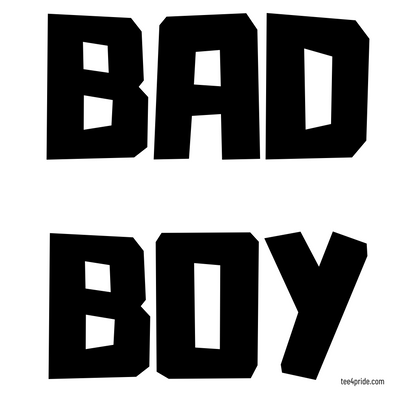 T-shirt Gay "BAD BOY" (Lettres noires)