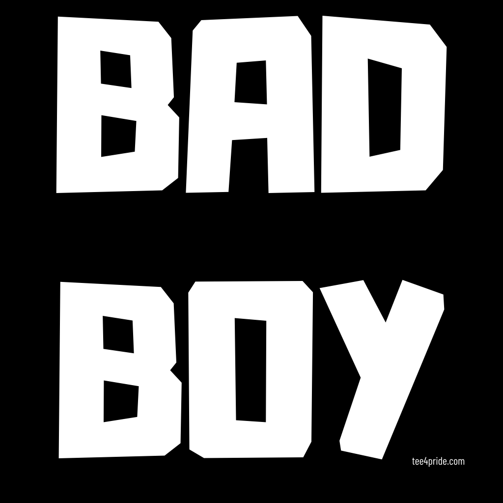 T-shirt Gay "BAD BOY" (Lettres blanches)