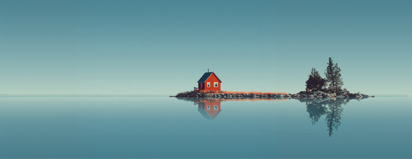 Tasse Mug Design "HOUSE ON THE LAKE" - Blanc