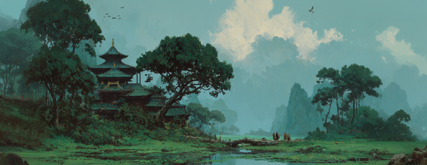 Tasse Mug Original "PAYSAGE D'ASIE" - Noir