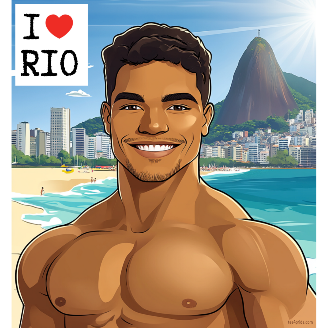 T-shirt Gay City "I LOVE RIO"