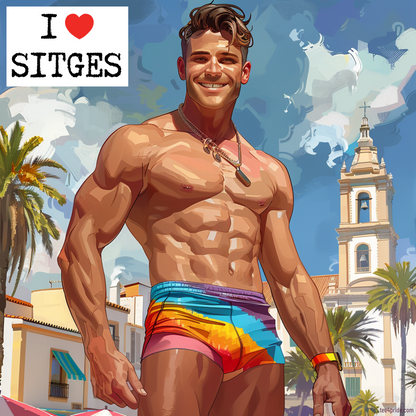 T-shirt Gay City "I LOVE SITGES"