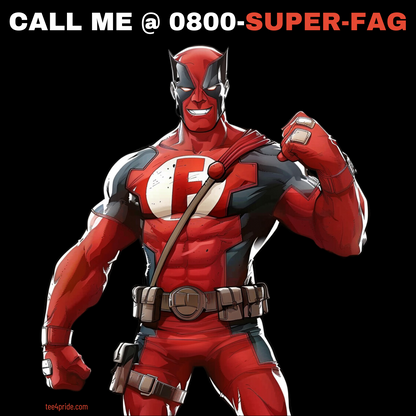 T-shirt LGBT "SUPER FAG" (fond foncé)