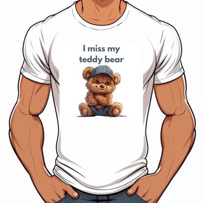 T-shirt Bear Gay "I MISS MY TEDDY BEAR" (Fond clair)