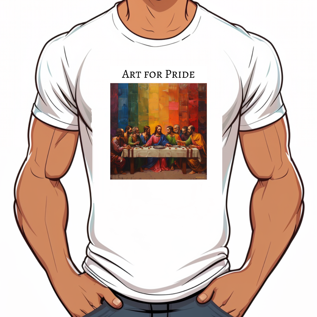 T-shirt La Cene Leonard de Vinci Lgbt Rainbow