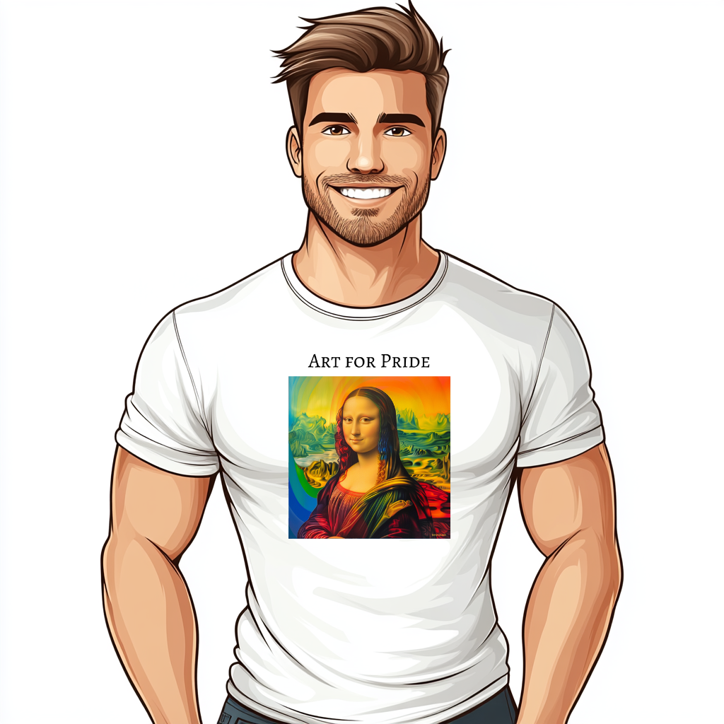 T shirt La Joconde Gay Rainbow Mona Lisa