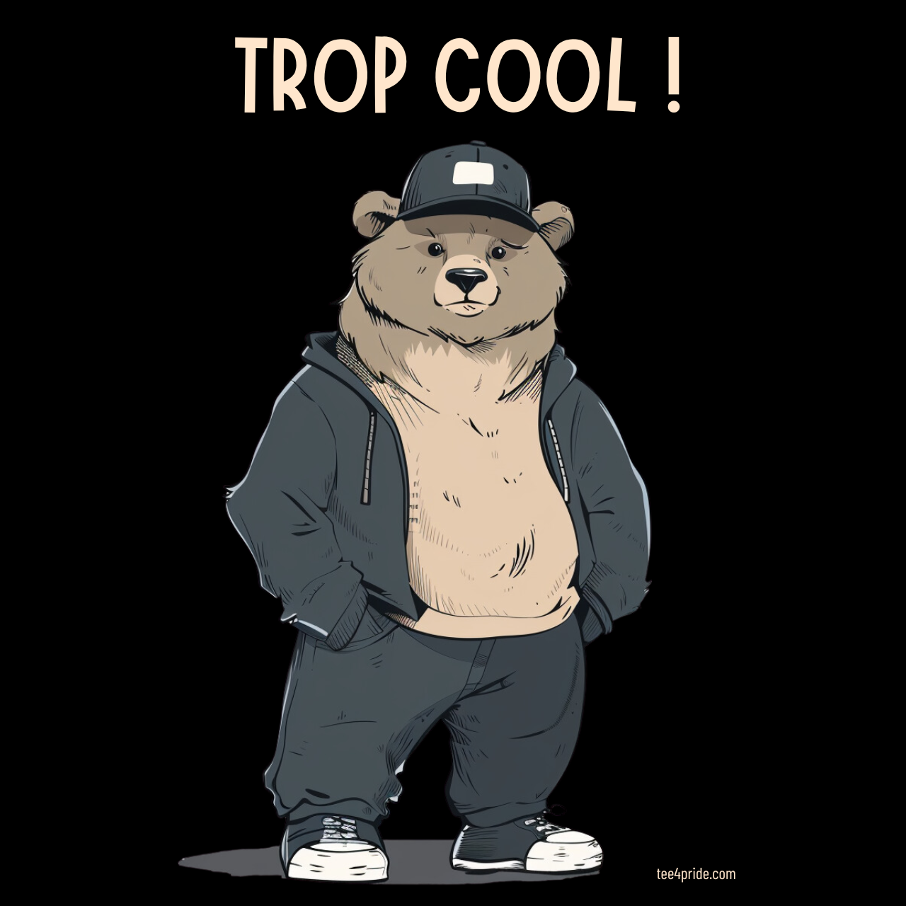 T-shirt Bear Gay "TROP COOL !"