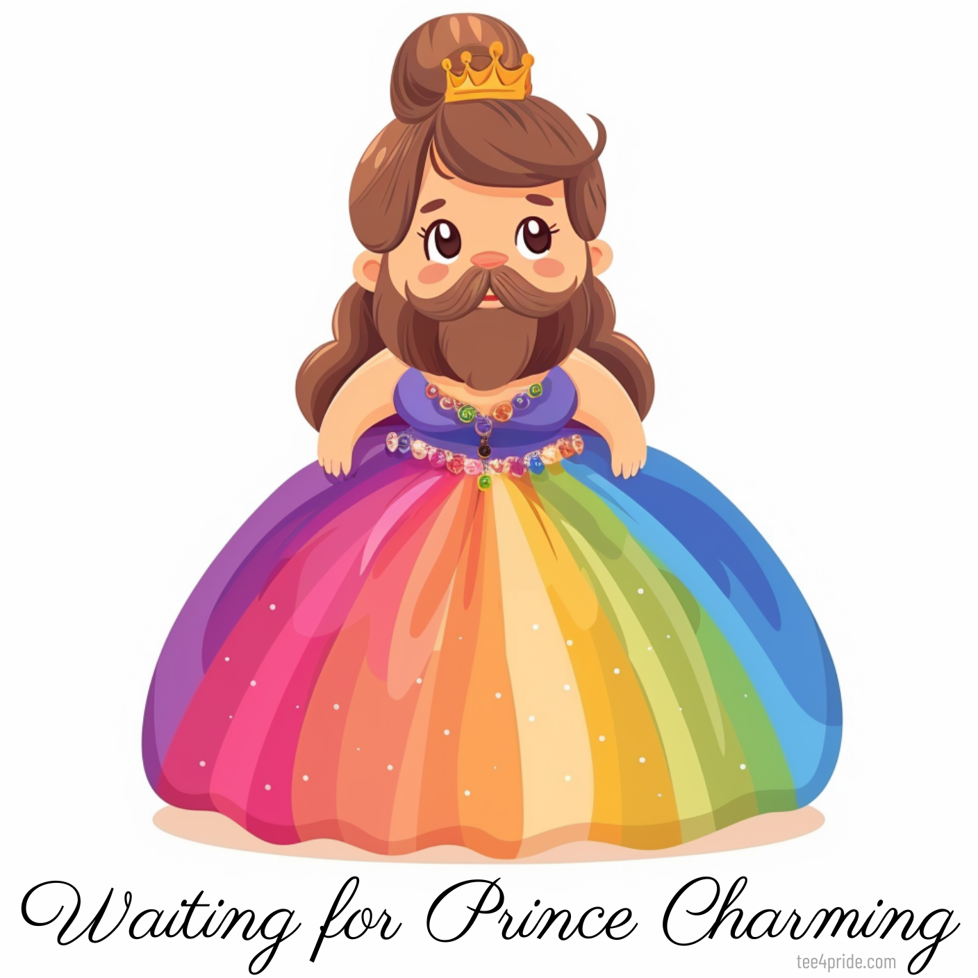 T-shirt LGBT "WAITING FOR PRINCE CHARMING"