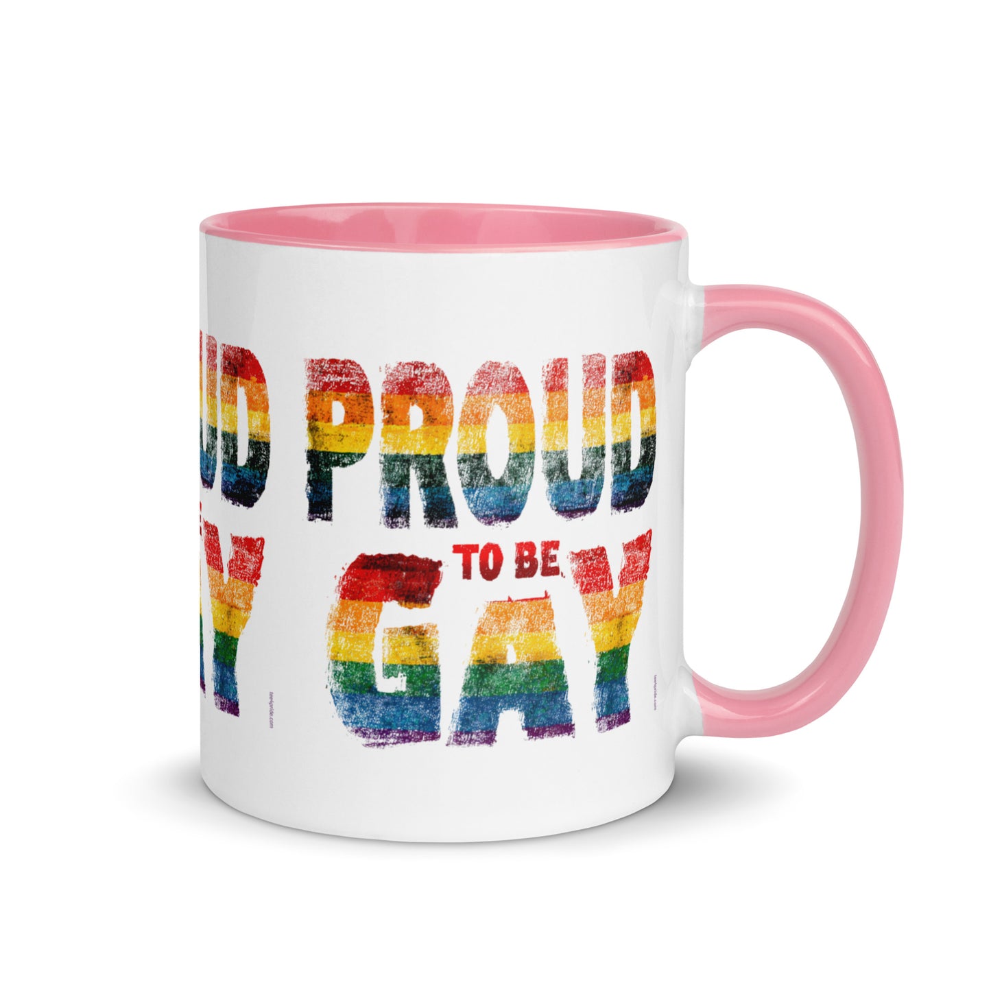 mug fier d etre gay rose