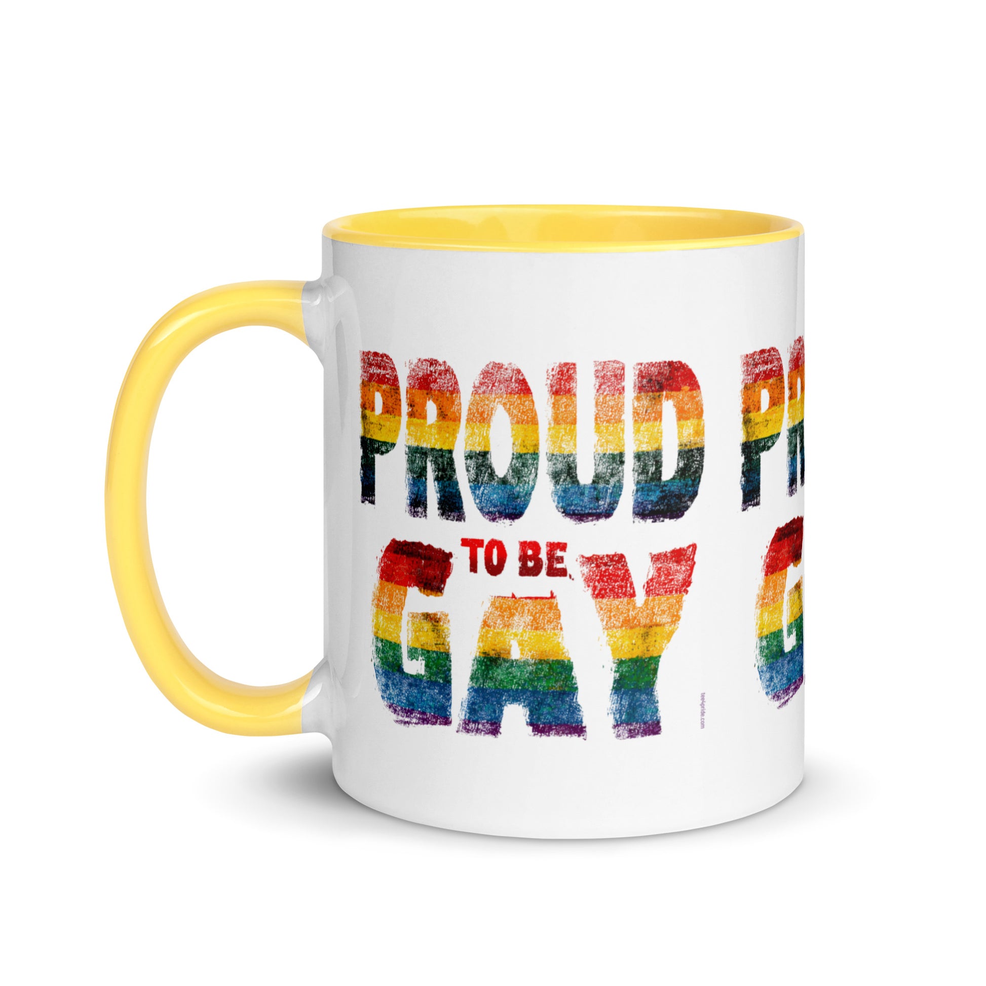 mug proud to be gay jaune