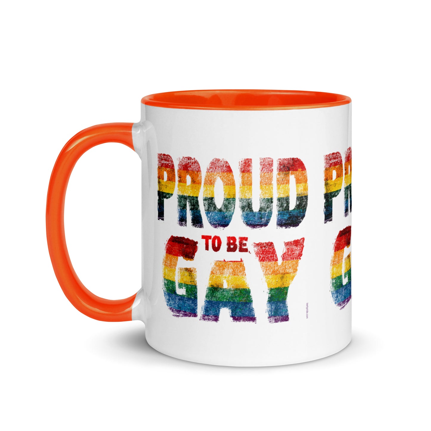 mug proud to be gay orange