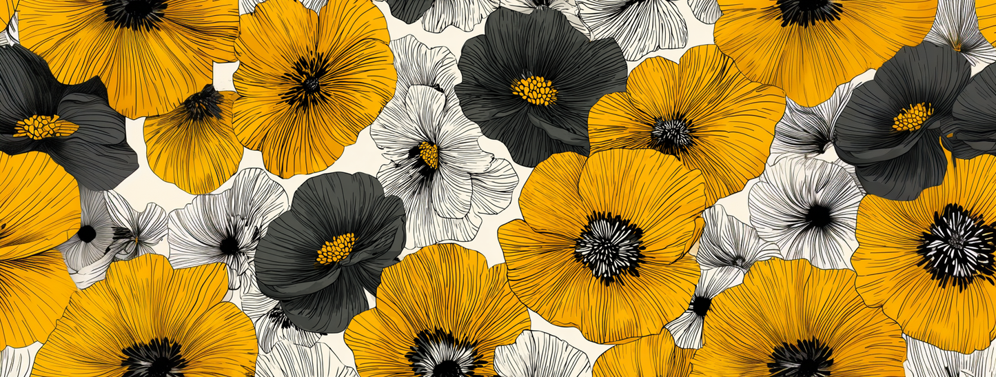 Tasse Mug Design "FLOWERS" - Noir