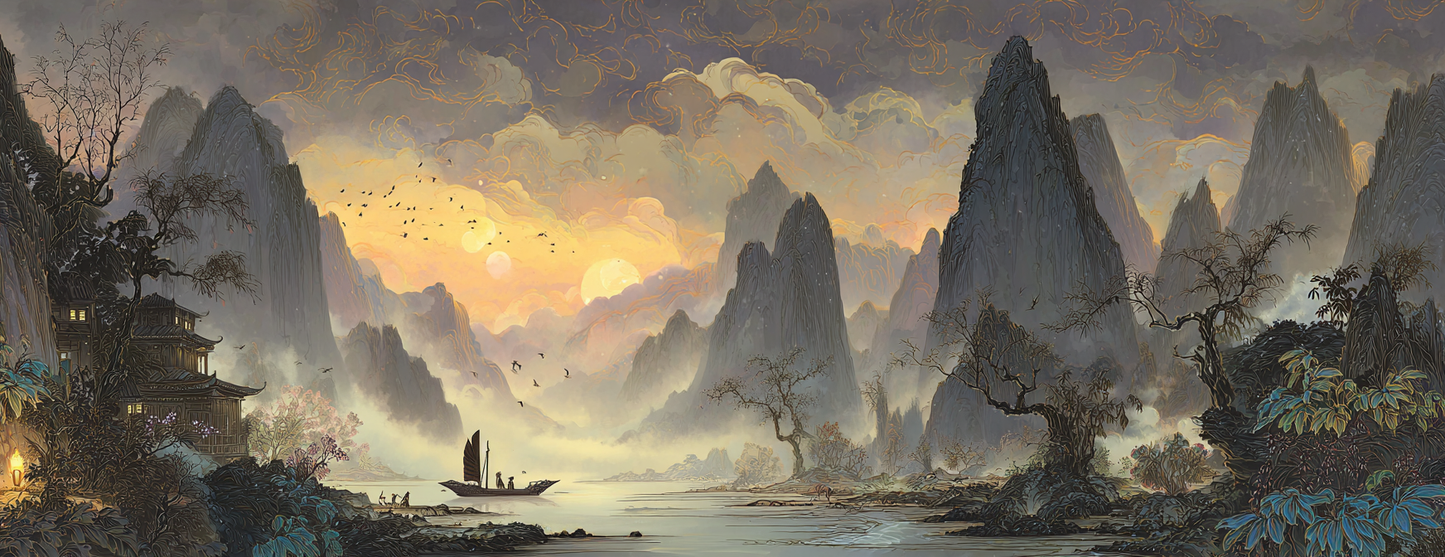 Tasse Mug Design "CHINESE RIVER" - Noir