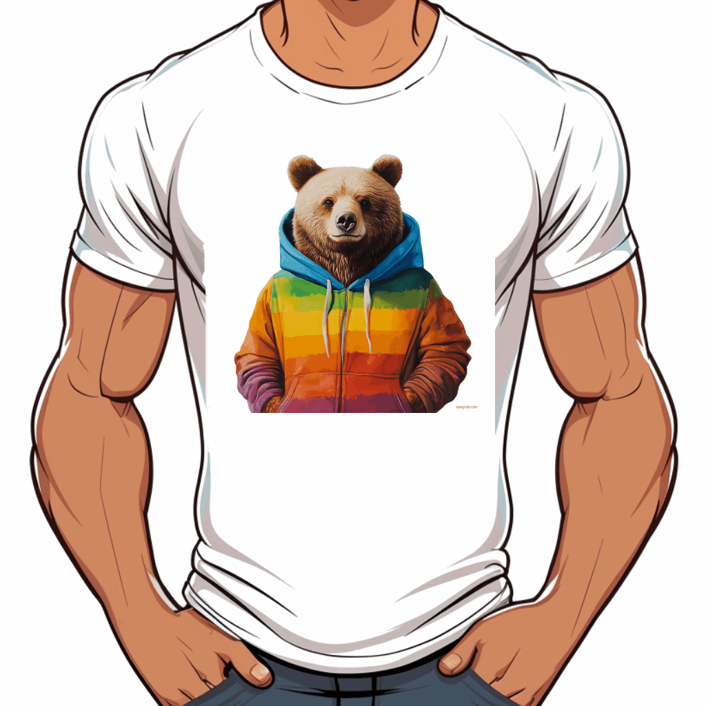 t-shirt bear arc en ciel