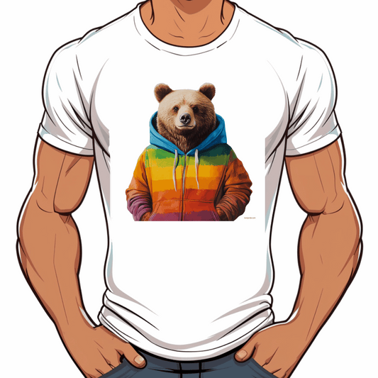 t-shirt bear arc en ciel