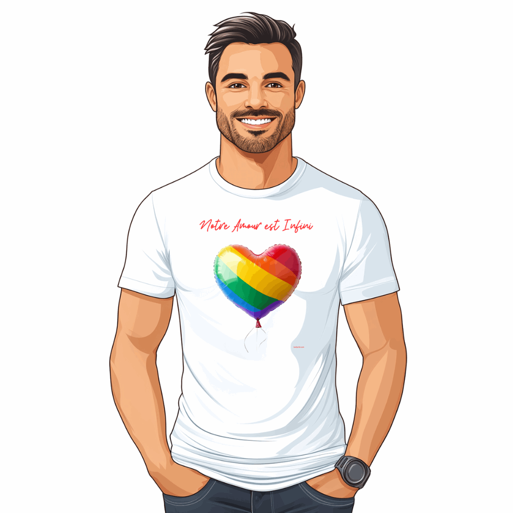 t-shirt gay pride amour infini