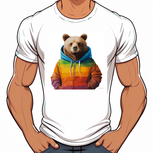 t-shirt bear arc en ciel