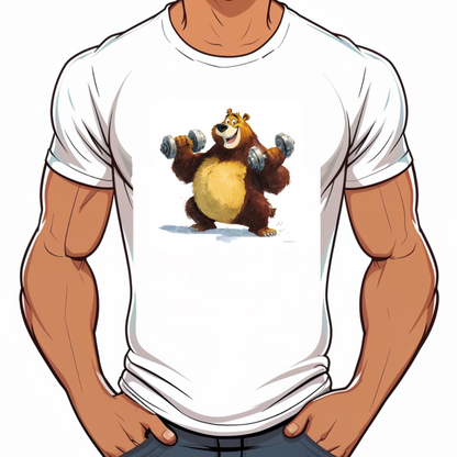 t-shirt bear gym addict