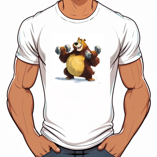 t-shirt bear gym addict