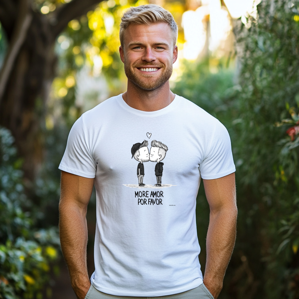 t-shirt more amor por favor gay