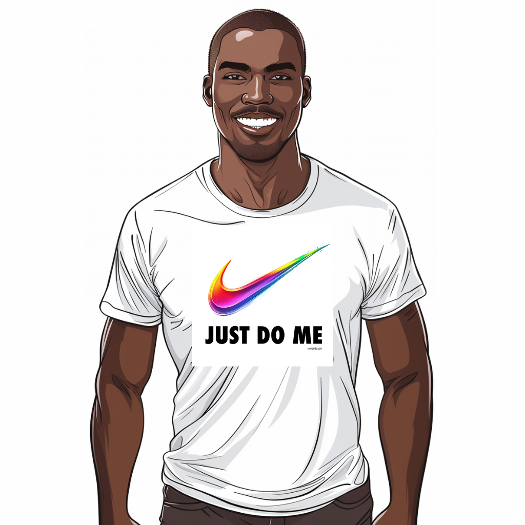 t-shirt nike gay rainbow parodie