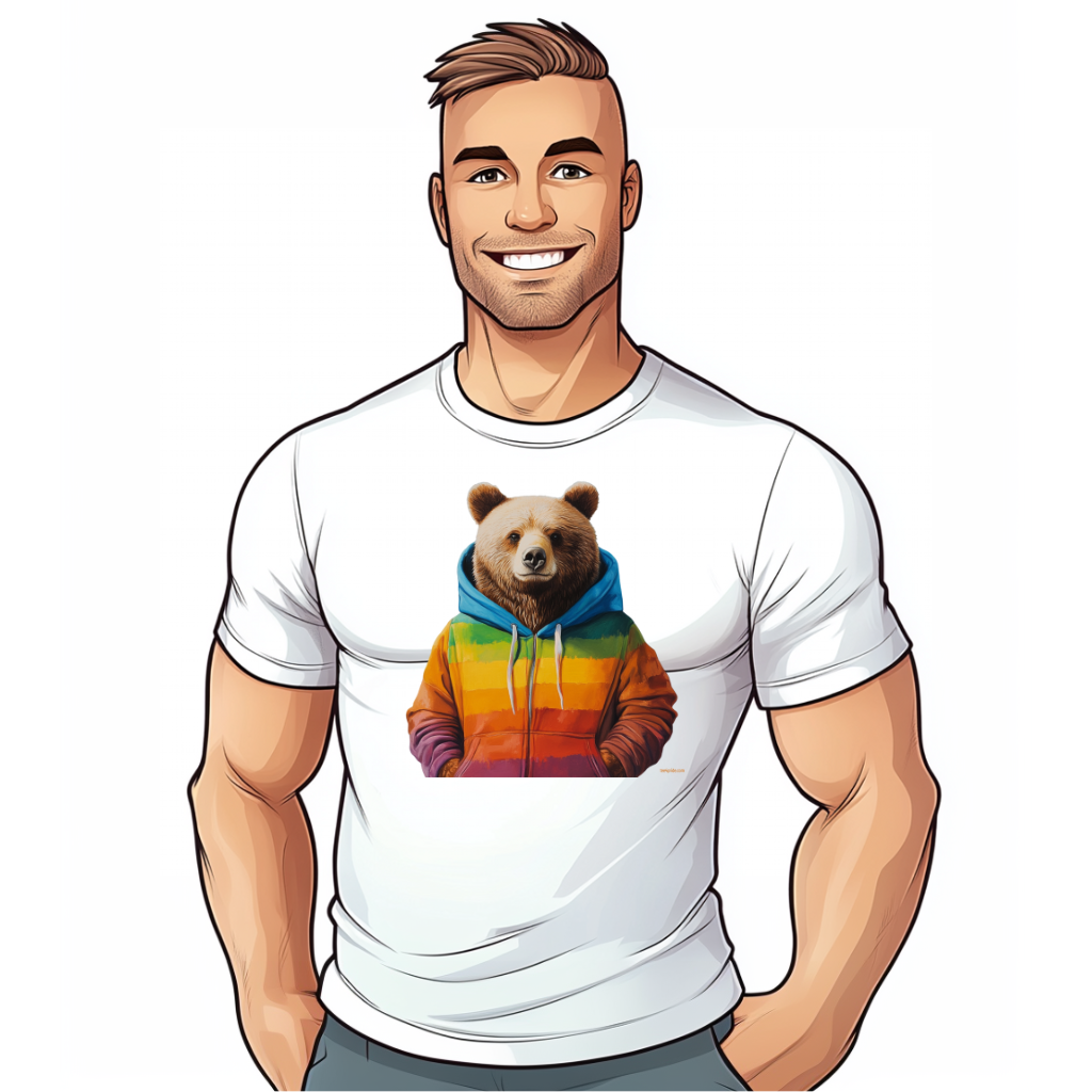 tshirt bear arc en ciel